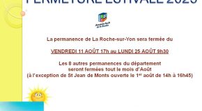FERMETURE ESTIVALE 2025